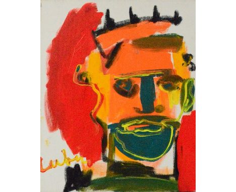 NOAH LUBIN (b.1979); acrylic on canvas, abstract portrait study, signed, 49 x 39cm, unframed. (D) CONDITION REPORT: This lot 