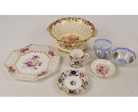 A small group of mixed ceramics comprising a boxed Spode octagonal pierced plate, commemorating the two hundredth anniversary