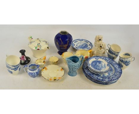 A small quantity of ceramics including a Johnson Brothers "Old Britain Castles" pattern transfer decorated tea service compri