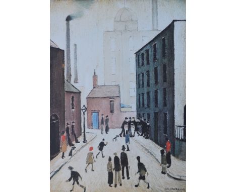 LAURENCE STEPHEN LOWRY (1887-1976); a signed limited edition coloured print, "Industrial Landscape", signed in pencil lower r