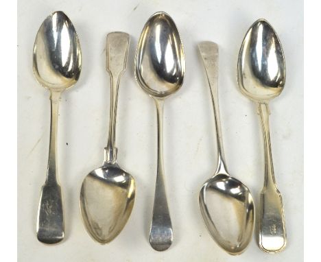 A pair of George III hallmarked silver "Old English" pattern teaspoon, John Langlands I and John Robertson I, Newcastle 1780,