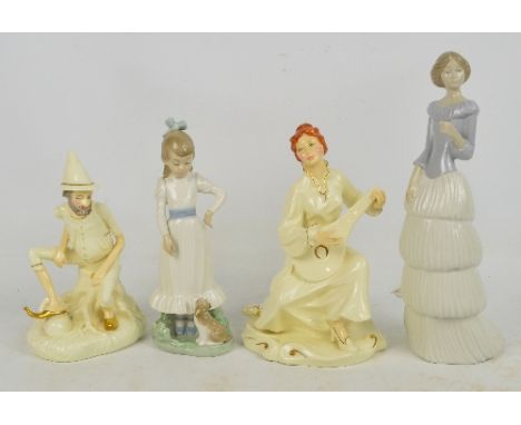 Two Royal Doulton "Enchantment Collection" figures; HN2753 "Serenade" and HN3025 "Rumpelstiltskin", also a Nao figure of a gi