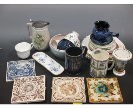 A collection of contemporary ceramics to include: Royal Commemoratives, Poole, Wedgwood and tiles  