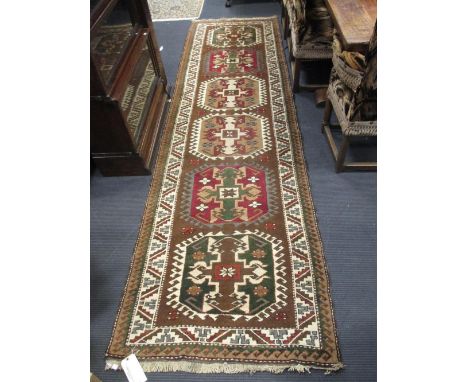 A Turkish wool runner, 350 x 98cm  
