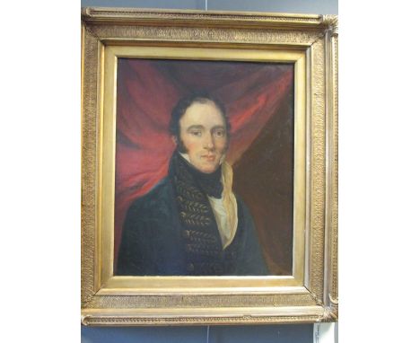 English School, early 19th Century, Portrait of a gentleman, oil on canvas, in a giltwood frame, 60 x 49cm  Lined