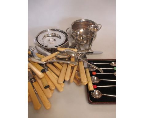 A silver sugar basin, a silver Armada dish and assorted electroplate  