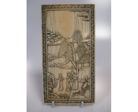 An 18th century Chinese ivory plaque  
