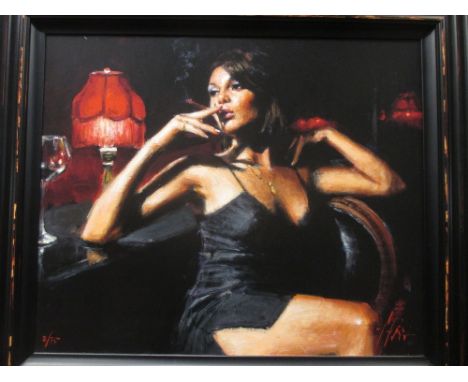 Fabian Perez (Argentinian, b.1967), Saba at Las Brujas, signed within the print and numbered 2/75, print on canvas, 75 x 90 c