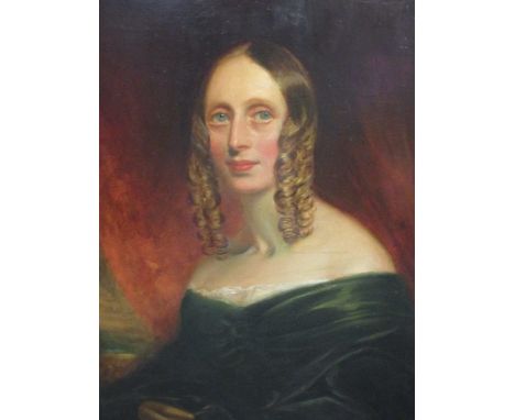 James Wilson (fl. 1832-1834), Portrait of Miss Julia Cunningham, half length, wearing a velvet dress, her hair in ringlets, 7