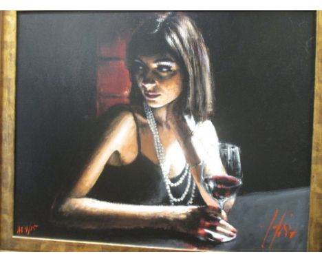 Fabian Perez (Argentinian, b.1967), Collar de Perlas, signed within the print, artist's proof 4/15, print on canvas, 59 x 74.