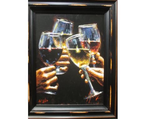 Fabian Perez (Argentinian, b.1967), Red, White and Rose, signed within the print, artist's proof 9/20, print on canvas, 60 x 