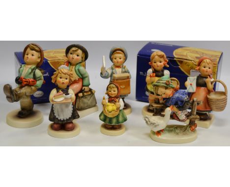 Hummel Figures - various including, Postman; Maid To Order, boxed; Chicken Licken, boxed; Goose Boy, 1948 impressed to base; 