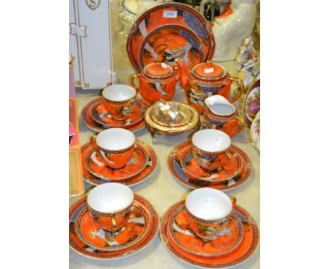 A Japanese egg shell tea service c 1925