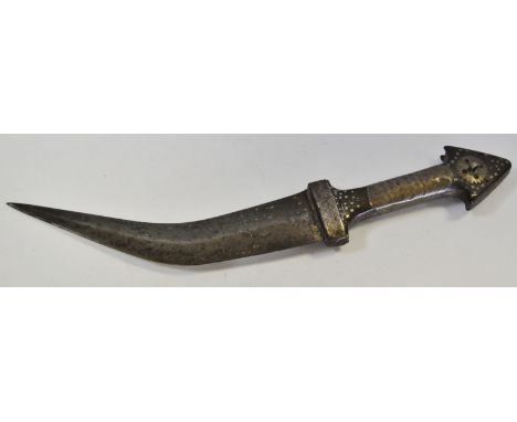 A Kukri knife, the haft set with roundels;  a South African copper bangle (2)