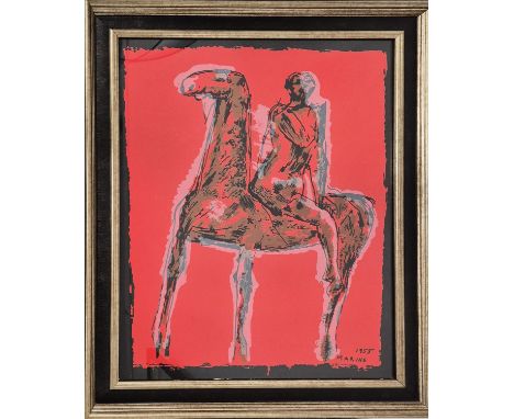 MARINO MARINI 'The Rider', 1955, lithograph, signed and dated in the plate, 67cm x 51cm, framed and glazed. (Subject to ARR -