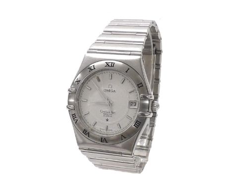 Omega Constellation Perpetual Calendar stainless steel gentleman's bracelet watch, ref. 396.1202, serial no. 57404740, white 