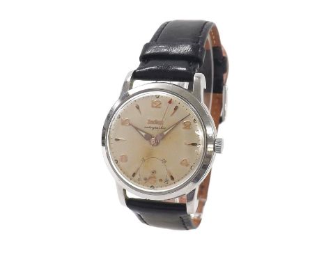 Zodiac autographic 'bumper' stainless steel gentleman's wristwatch, ref. 670, no. 266962, circular silvered dial with Arabic 