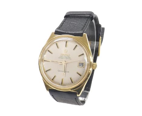 Omega Constellation Chronometer automatic 18ct gentleman's wristwatch, the circular silvered dial with applied baton markers,