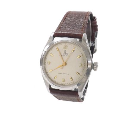 Tudor Oyster Royal stainless steel gentleman's wristwatch, ref. 7934, circa 1960, serial no. 3231xx, the unusual silver sandw
