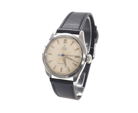 Tudor Oyster Royal mid-size stainless steel wristwatch, ref. 7903, the honeycomb dial with baton markers and centre seconds, 