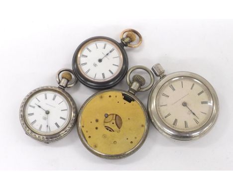 Waterbury Watch Co. chrome cased duplex pocket watch; together with a Waterbury Watch Co. Charles Benedict Series K nickel ca