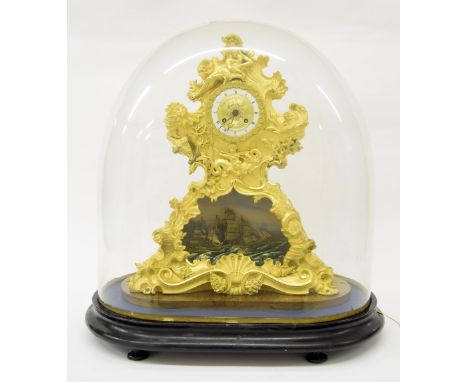 Fine French ormolu Neptune automata two train mantel clock, the Vincenti movement signed Henry Marc, Paris, with pull repeat,