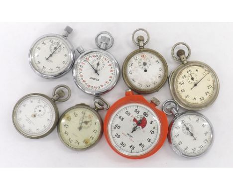 Smiths chrome cased pocket stopwatch for repair; together with a Smiths Sport Timer, Sekonda chrome cased pocket stopwatch, H