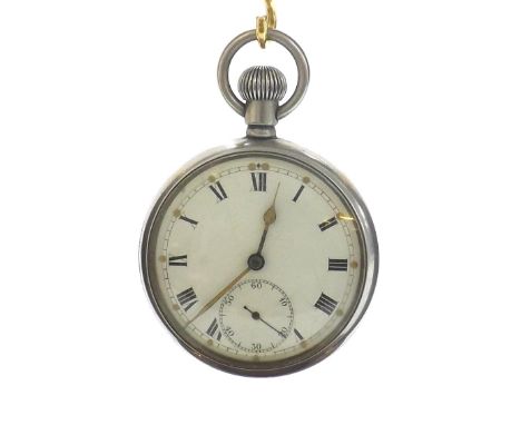 Rolex British Military Army issue nickel cased lever pocket watch, cal. 548 movement, the dial with Roman numerals, dot hour 