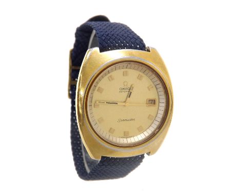 Omega Seamaster automatic gold plated and stainless steel gentleman's wristwatch, circa 1970, ref. 166.087, circular gilt dia