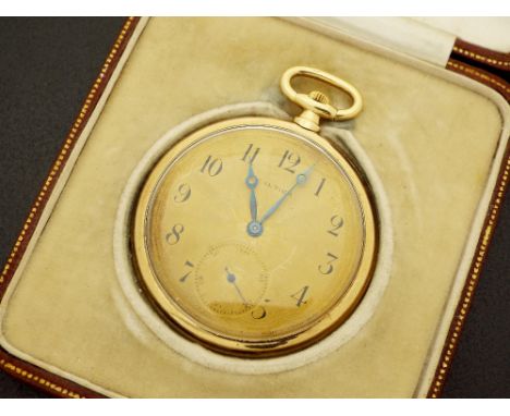 Cartier slim 18ct lever dress pocket watch, signed gilt frosted bar movement with regulator and compensated balance, signed e