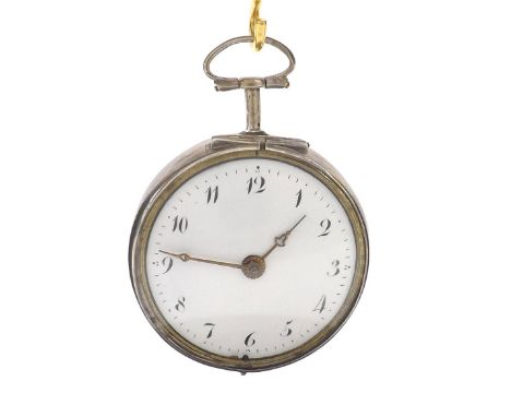 18ct century silver verge pocket watch, the quality fusee movement signed D. Benazech, London, no. 477, with a glazed three-a