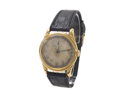 Universal Geneve 18ct gentleman's wristwatch, ref. 10751, no. 1261083, circular silvered dial with Arabic numerals, outer min