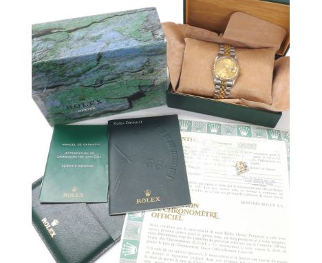 Rolex Oyster Perpetual Datejust gold and stainless steel gentleman's bracelet watch, ref. 16233, circa 1991, serial no. x105x