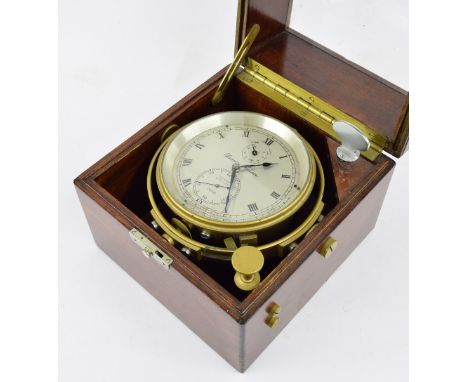 Good two day marine chronometer, the 4" silvered dial signed Thomas Mercer, Centenary 1858-1958, no. 22199, with state of win