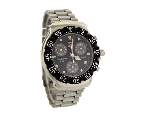 Tag Heuer Formula 1 Chronograph 200m stainless steel gentleman's bracelet watch, ref. 571.513T, black dial, Tag Heuer bracele