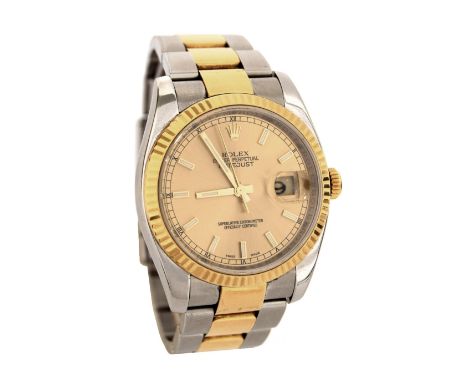 Rolex Oyster Perpetual Datejust Superlative Chronometer stainless steel and gold gentleman's bracelet watch, ref. 116233, cir