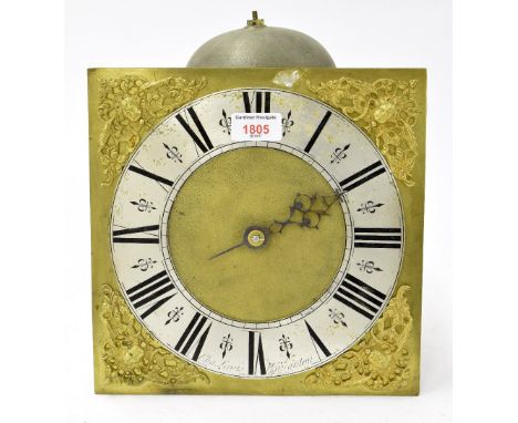 Thirty hour longcase clock birdcage movement, the 10" square brass dial signed Char. Lewis, Wincanton, on the silvered chapte