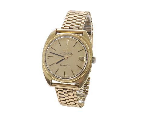 Omega Constellation Chronometer automatic gold plated and stainless steel gentleman's bracelet watch, circa 1968, ref. CD 168