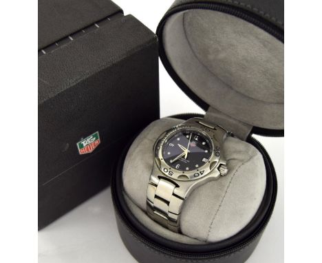 Tag Heuer Kirium Professional 200m stainless steel gentleman's bracelet watch, ref. WL1110/0, black dial, Tag Heuer bracelet,