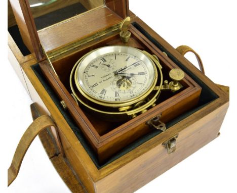 Good two day marine chronometer, the 4" silvered dial signed Thomas Mercer Ltd, St. Albans, England, no. 17989, with subsidia