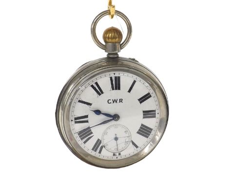 Railway Interest - Great Western Railway guard's nickel cased lever pocket watch, no. 2418, signed Rotherhams, London, no. 21