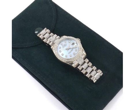 Rolex Oyster Perpetual Datejust 18ct white gold and diamond lady's bracelet watch, ref. 179179, circa 2006, serial no. Z60xxx