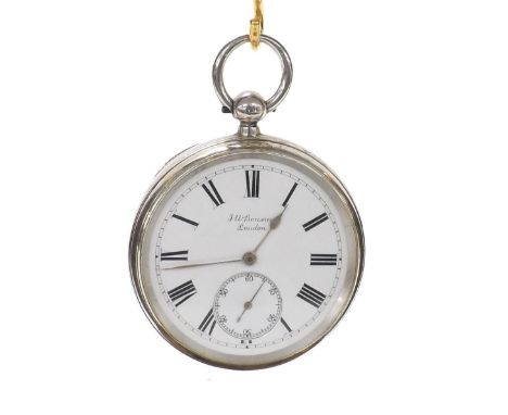 J.W. Benson 'The Ludgate Watch' silver lever pocket watch, London 1891, signed three-quarter plate movement, no. 4658, signed