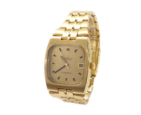 Omega 18ct Constellation Chronometer automatic gentleman's bracelet watch, the gilded dial with baton markers, sweep centre s