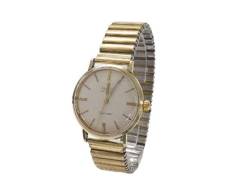 Omega Seamaster automatic gold plated and stainless steel gentleman's bracelet watch, circular silvered dial with baton marke
