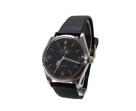 Rolex Oyster Perpetual Explorer Precision stainless steel gentleman's wristwatch, ref. 5500, circa 1967, serial no. 156xxxx, 