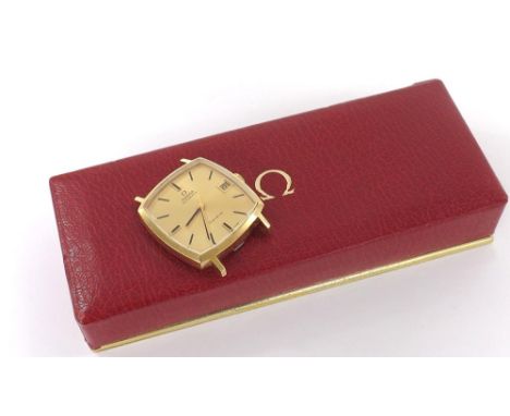 Omega Geneve square cased automatic gold plated and stainless steel gentleman's wristwatch, circa 1972, ref. 162.0010, champa