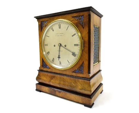 English walnut double fusee bracket clock, the 8" silvered dial signed Henry Archard, 70, South Audley St, London, also signe
