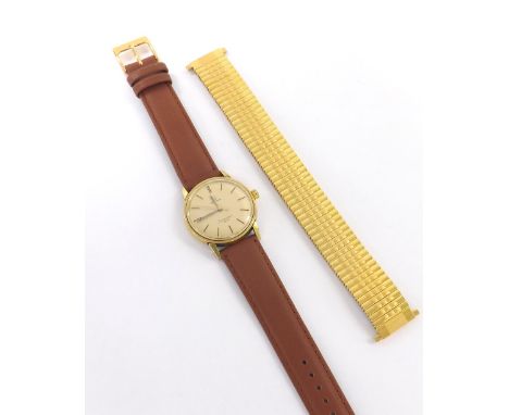 Omega Seamaster 600 gold plated and stainless steel gentleman's wristwatch, champagne dial with baton markers, outer minute m