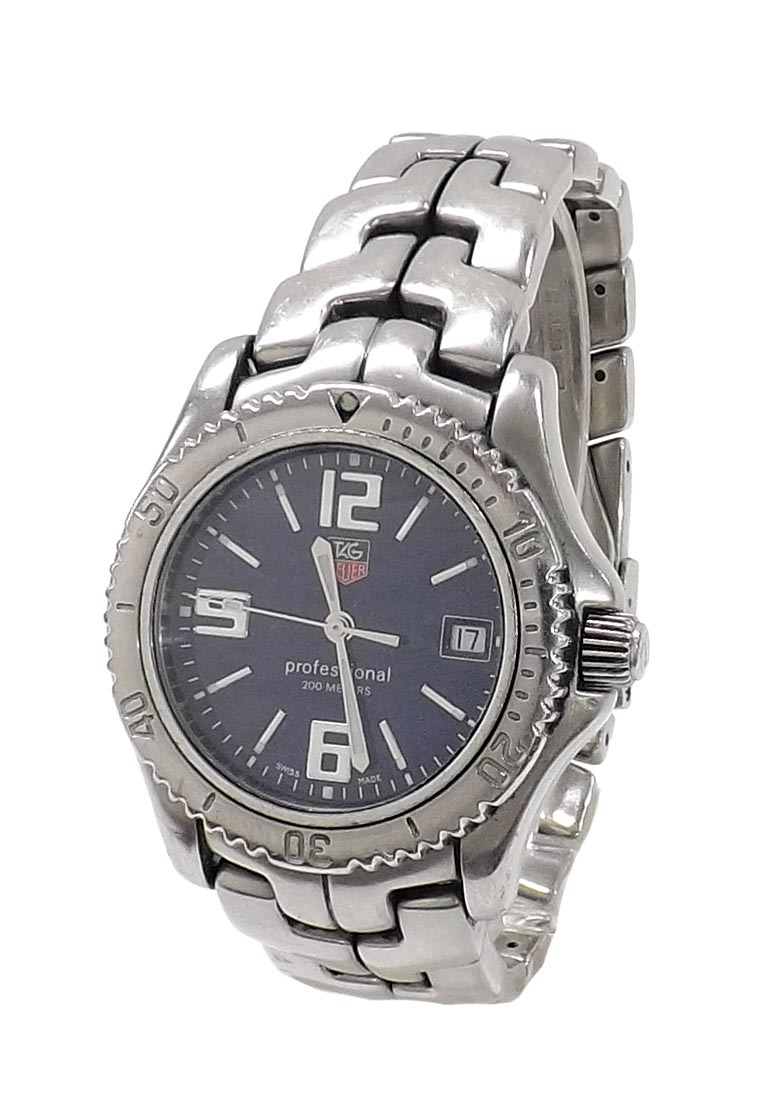 Tag Heuer Link Professional 200m stainless steel gentleman's bracelet watch, circa 2000, blue dia